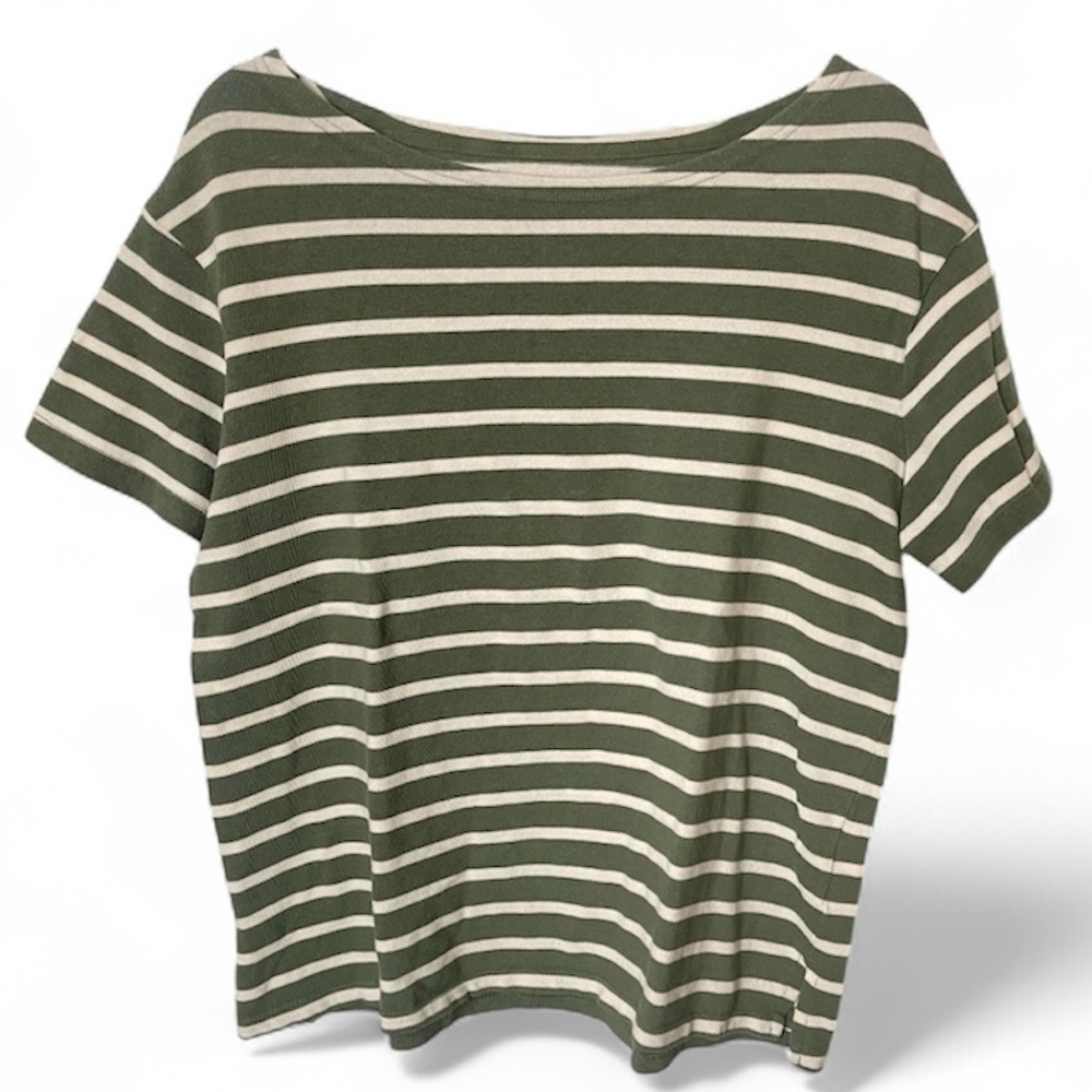 Striped Green and White Women's Top